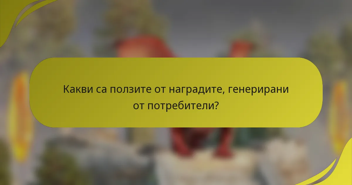 Какви са ползите от наградите, генерирани от потребители?