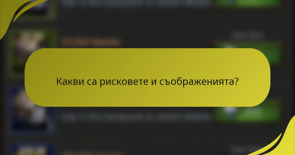 Какви са рисковете и съображенията?